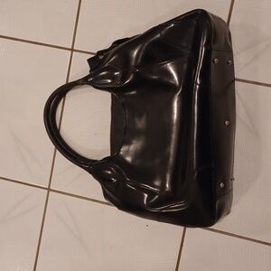 Free Add-on Glossy Black Handbag - Medium Size
